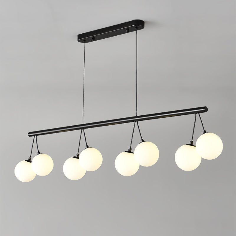Nordic Iron Glass Ring Linear Globe Chandelier