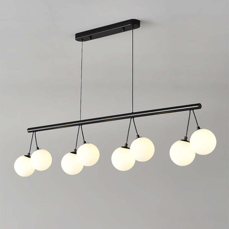 Nordic Iron Glass Ring Linear Globe Chandelier