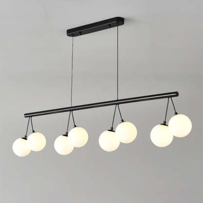 Nordic Iron Glass Ring Linear Globe Chandelier