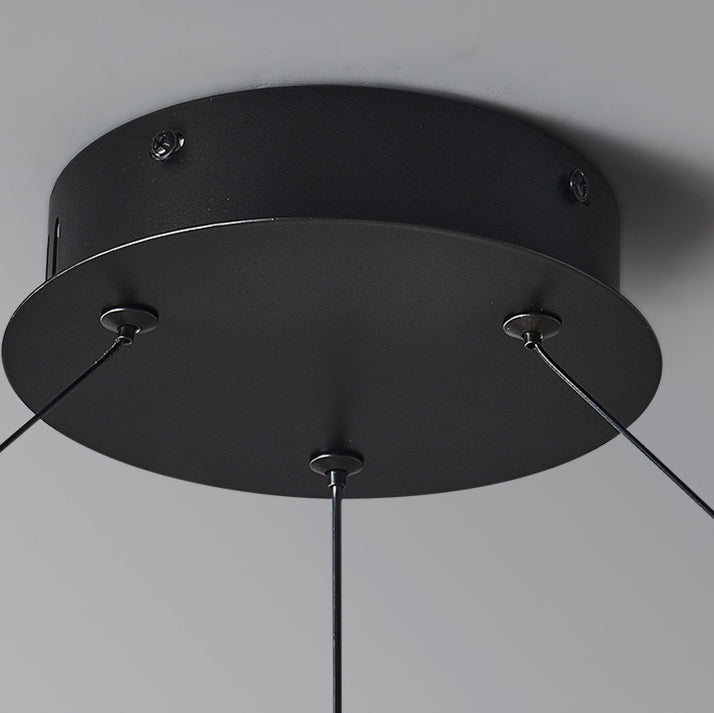 Nordic Iron Glass Ring Linear Globe Chandelier
