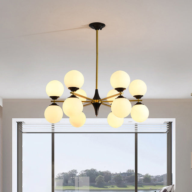 Nordic Iron Glass Round Chandelier - 6L