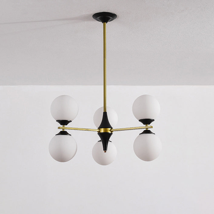 Nordic Iron Glass Round Chandelier - 6L