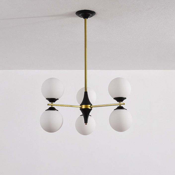 Nordic Iron Glass Round Chandelier - 6L