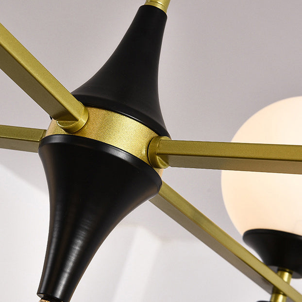 Nordic Iron Glass Round Chandelier - 6L