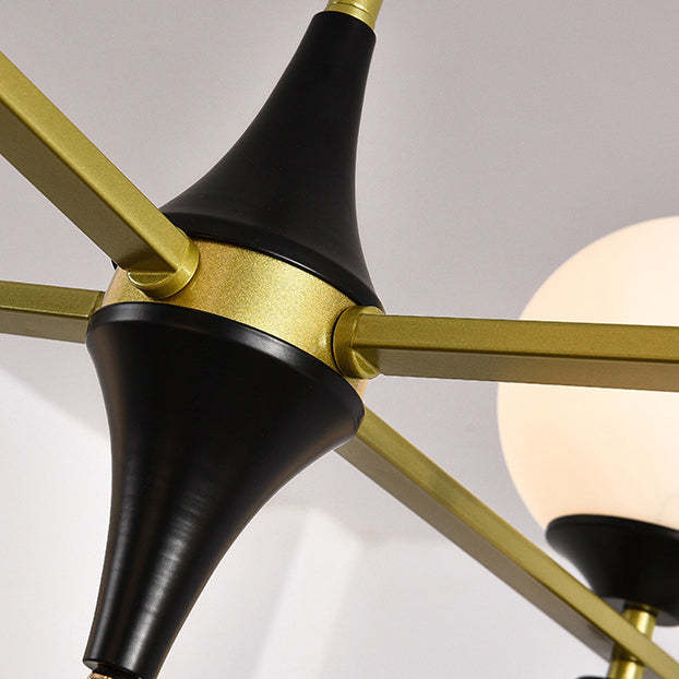 Nordic Iron Glass Round Chandelier - 6L
