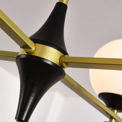 Nordic Iron Glass Round Chandelier - 6L