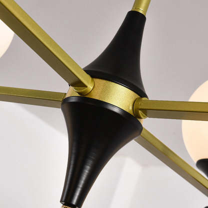 Nordic Iron Glass Round Chandelier - 6L