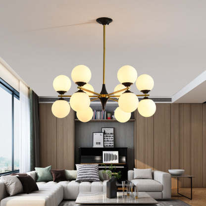Nordic Iron Glass Round Chandelier - 6L