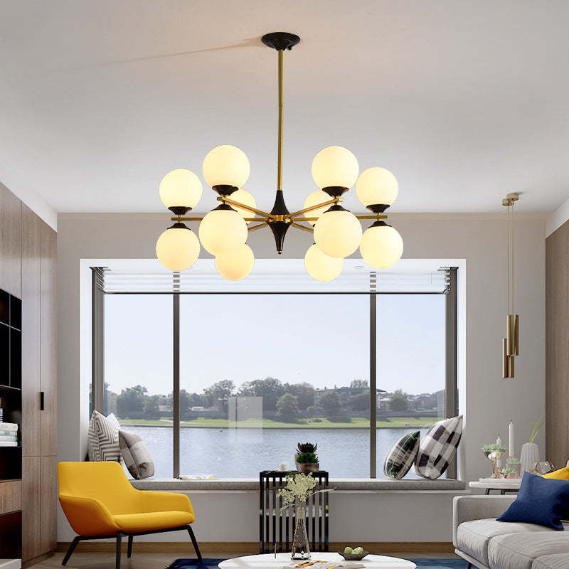 Nordic Iron Glass Round Chandelier - 6L