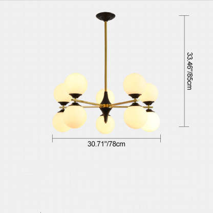Nordic Iron Glass Round Chandelier - 6L
