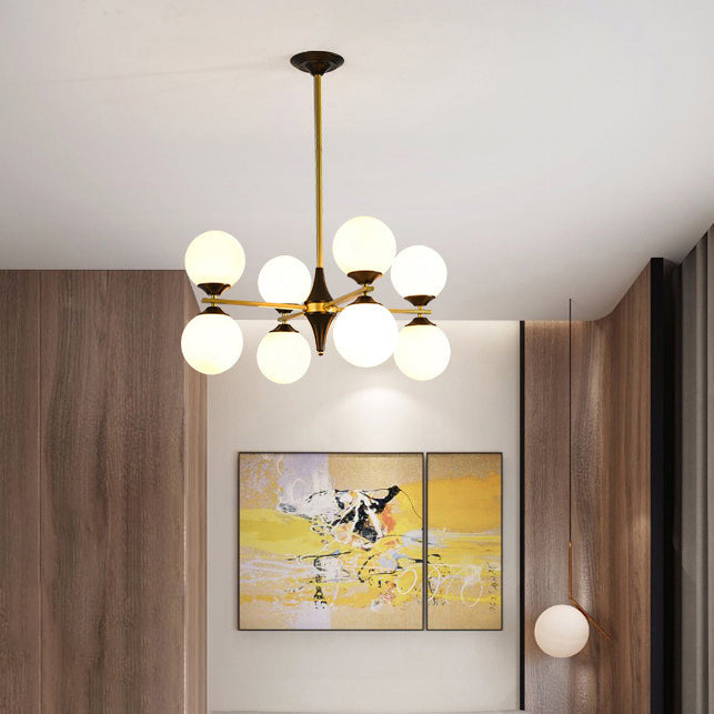 Nordic Iron Glass Round Chandelier - 6L