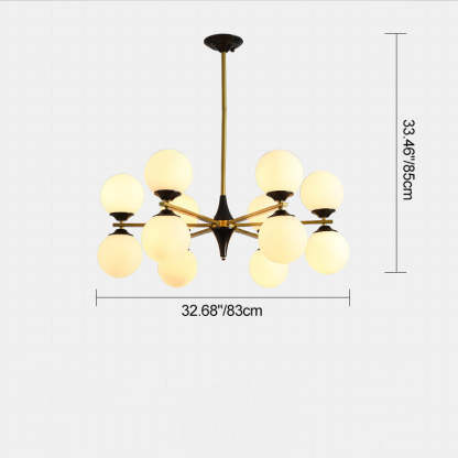 Nordic Iron Glass Round Chandelier - 6L