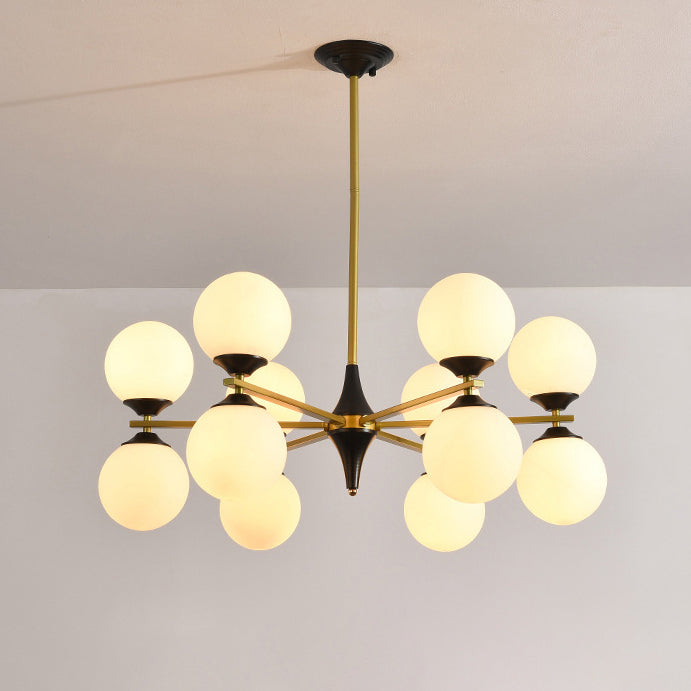 Nordic Iron Glass Round Chandelier - 6L