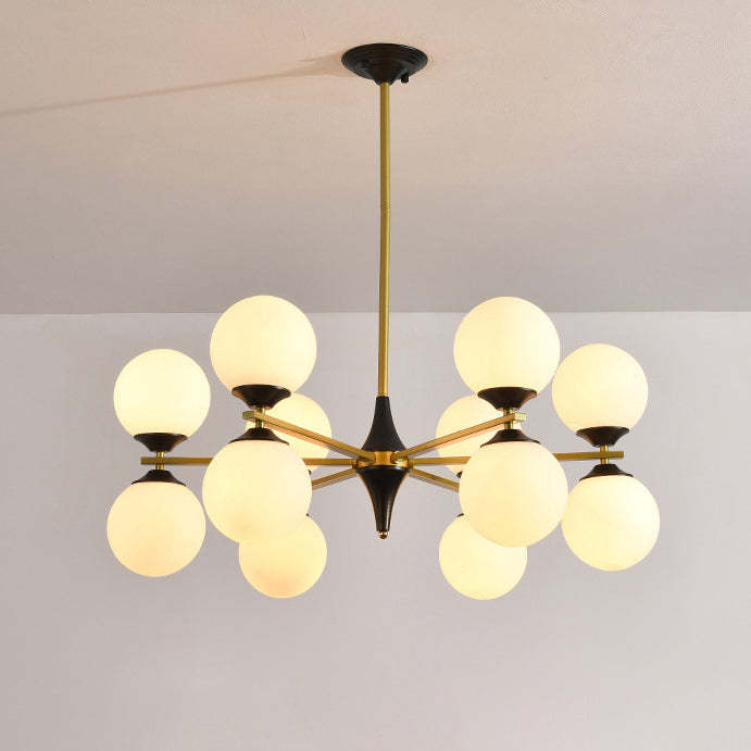 Nordic Iron Glass Round Chandelier - 6L