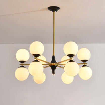 Nordic Iron Glass Round Chandelier - 6L
