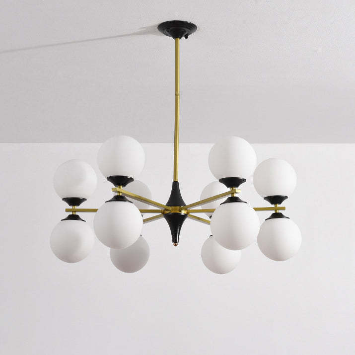 Nordic Iron Glass Round Chandelier - 6L