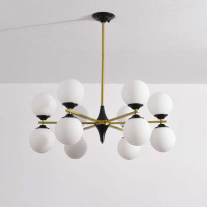 Nordic Iron Glass Round Chandelier - 6L