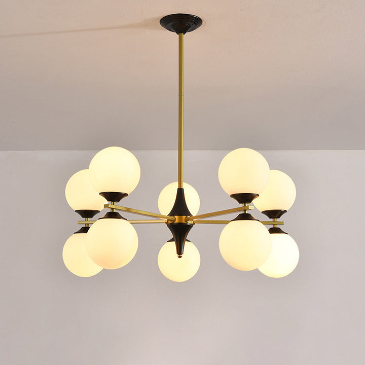 Nordic Iron Glass Round Chandelier - 6L
