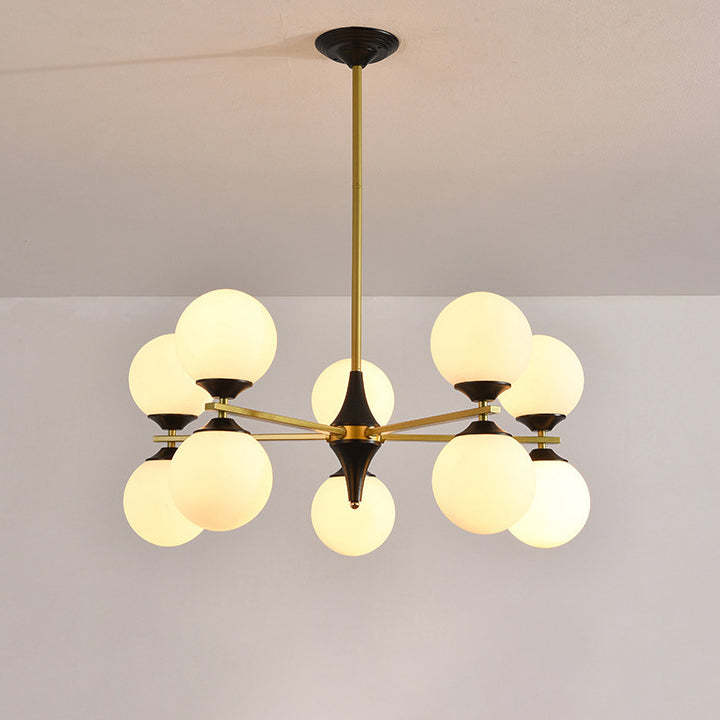 Nordic Iron Glass Round Chandelier - 6L