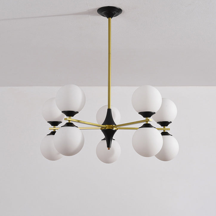 Nordic Iron Glass Round Chandelier - 6L