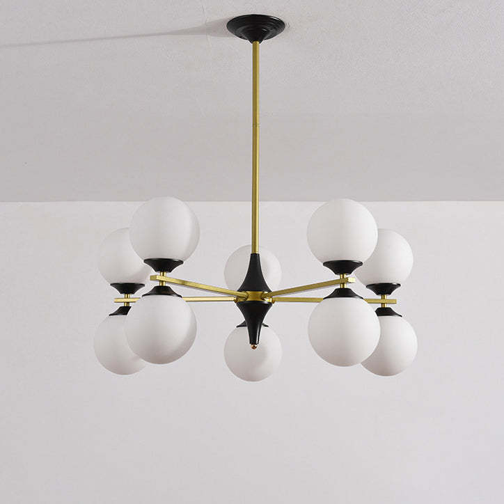 Nordic Iron Glass Round Chandelier - 6L
