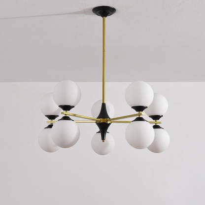 Nordic Iron Glass Round Chandelier - 6L