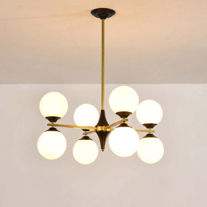 Nordic Iron Glass Round Chandelier - 6L
