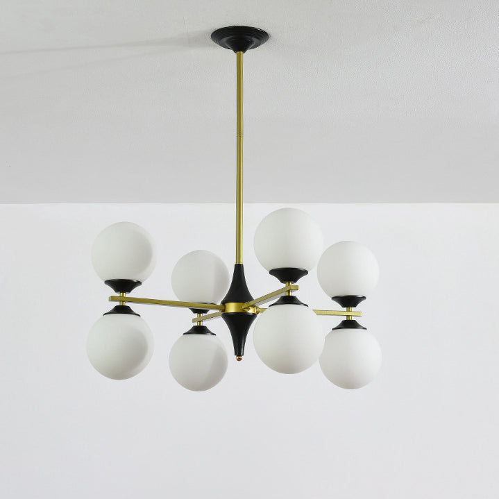 Nordic Iron Glass Round Chandelier - 6L