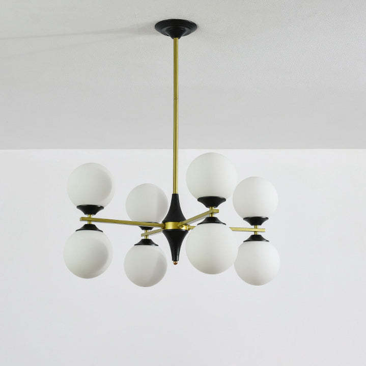 Nordic Iron Glass Round Chandelier - 6L