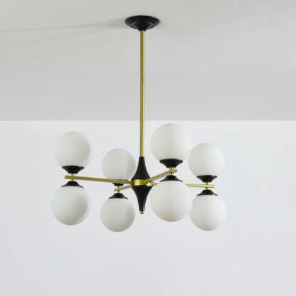 Nordic Iron Glass Round Chandelier - 6L