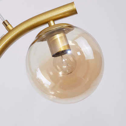 Nordic Iron Acrylic Curved Linear Globe Island Chandelier — Black / Milky White / 220V-240V For UK/AU