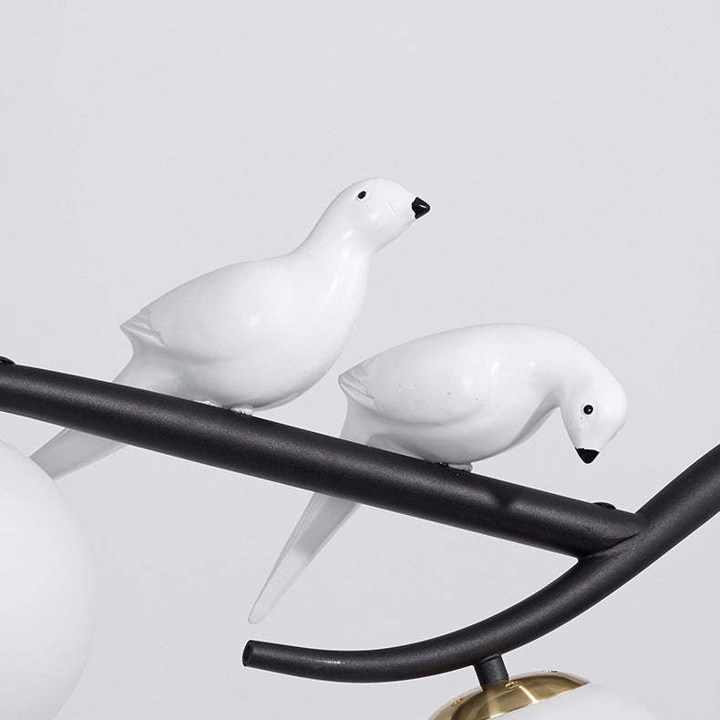 Nordic Iron Acrylic Curved Linear Globe Island Chandelier — Gold / Cognac Color / 110V-120V For US/CA
