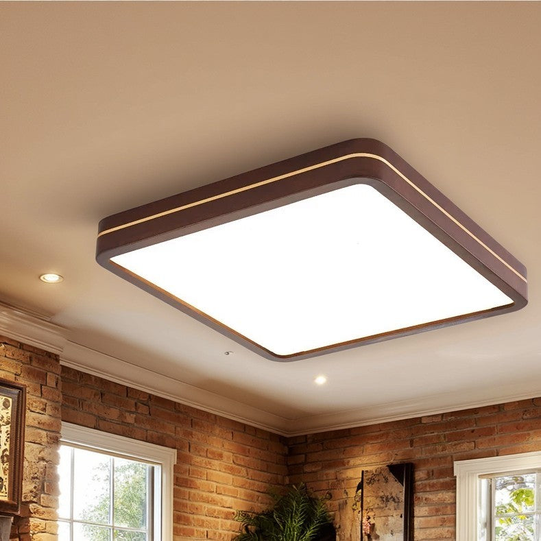 Minimalist Wood Flush Mount Light