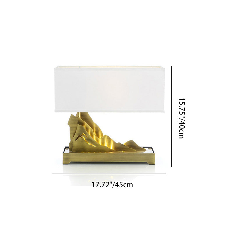 Art Deco Metal Fabric Rectangular Lamp