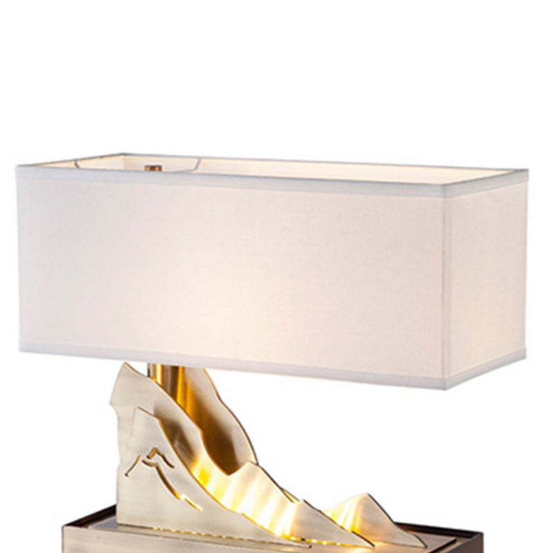 Art Deco Metal Fabric Rectangular Lamp