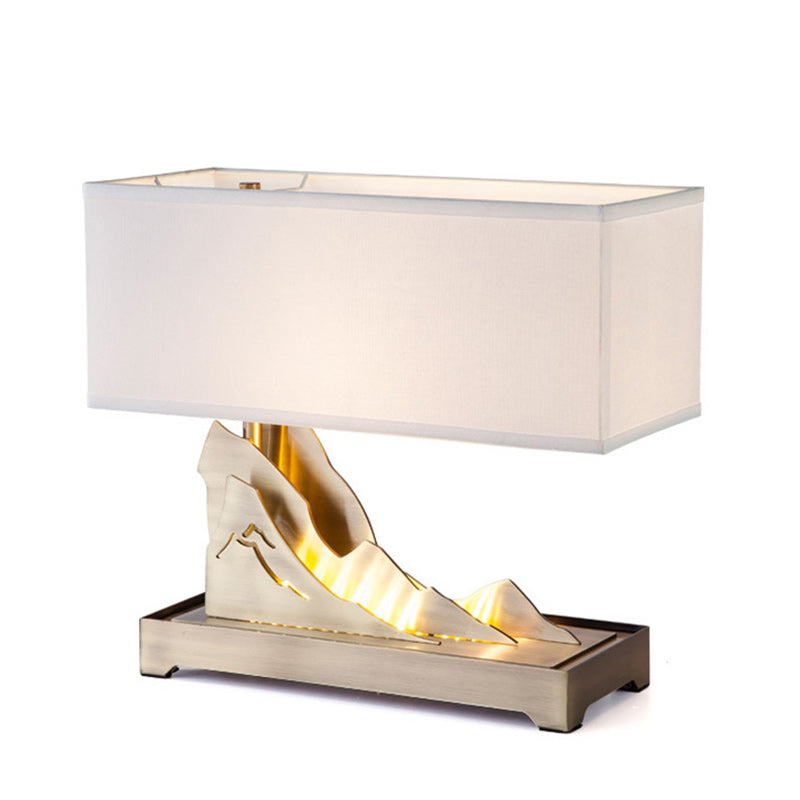Art Deco Metal Fabric Rectangular Lamp