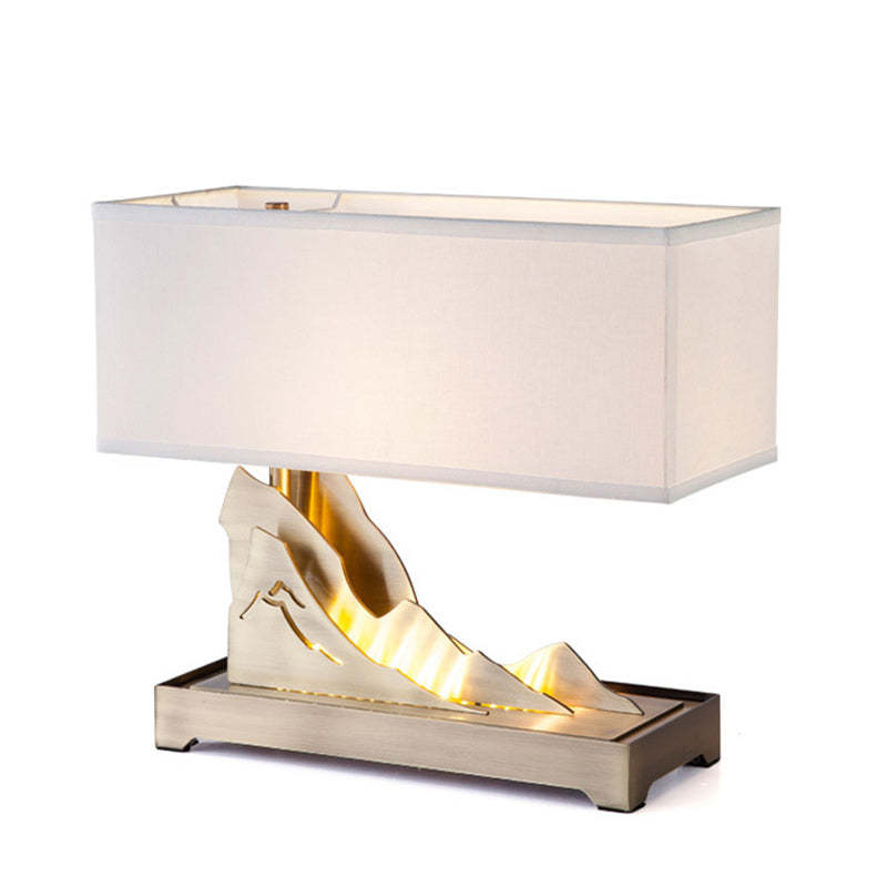 Art Deco Metal Fabric Rectangular Lamp