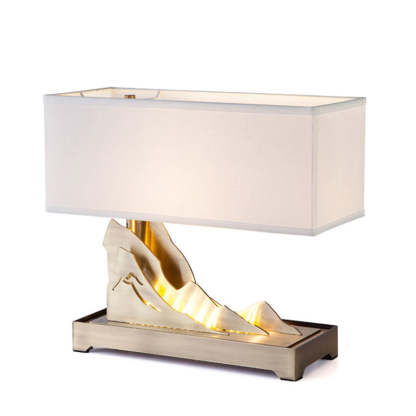Art Deco Metal Fabric Rectangular Lamp