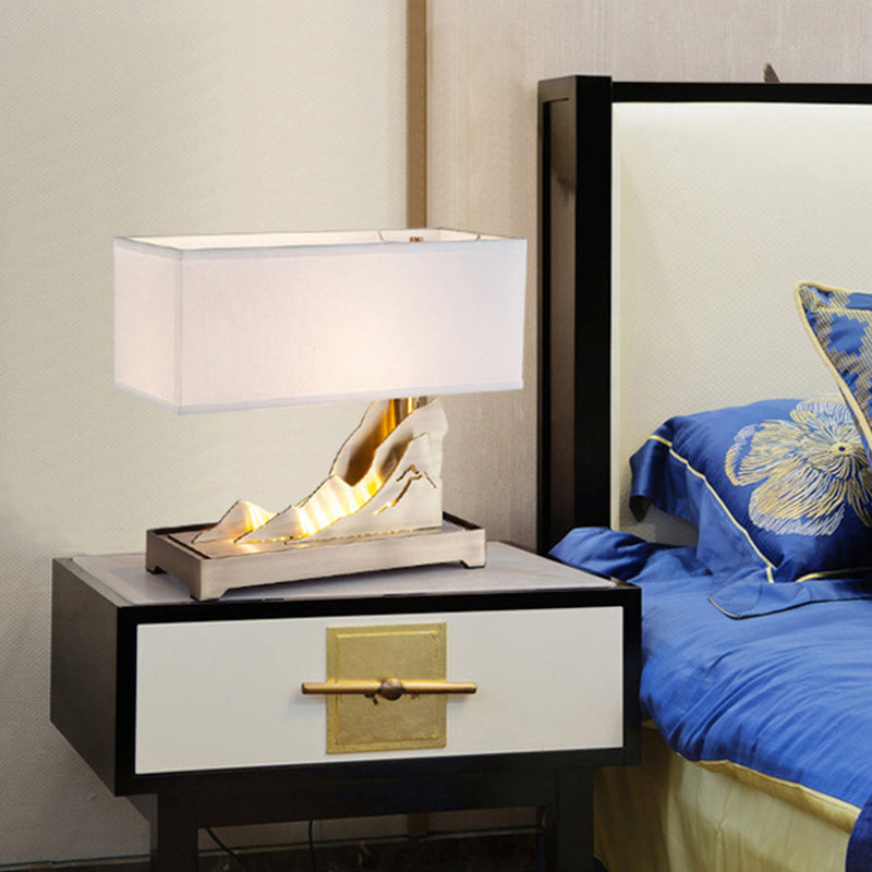Art Deco Metal Fabric Rectangular Lamp — 220V-240V For UK/AU