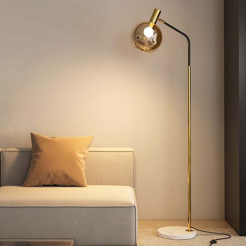 Nordic Iron Marble Glass Round Floor Lamp