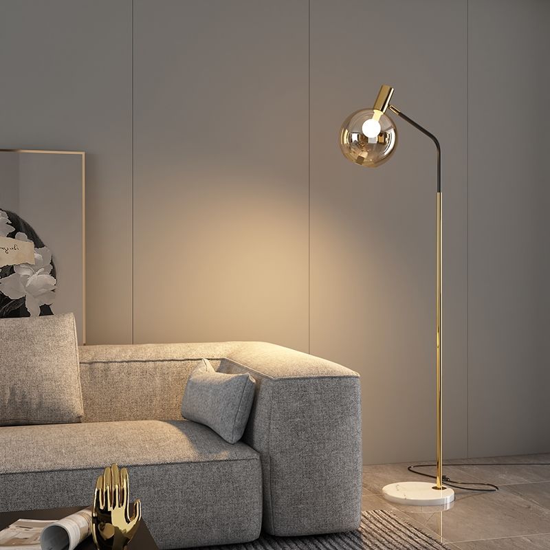 Nordic Iron Marble Glass Round Floor Lamp
