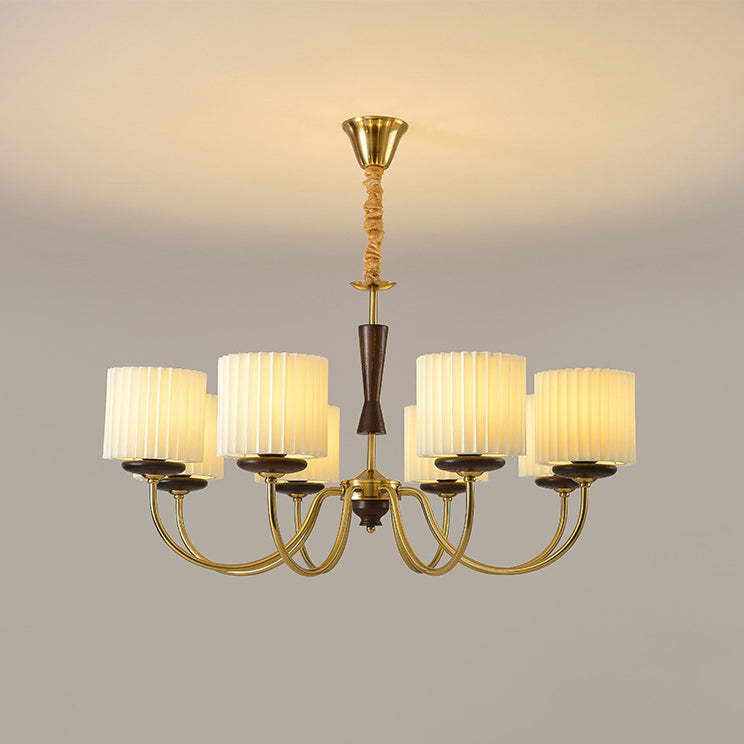 Wood traditional branch cylinder chandeliers