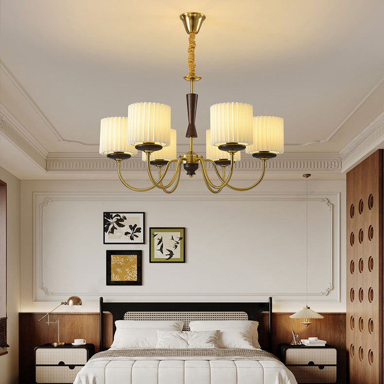 Wood traditional cylinder branch chandeliers