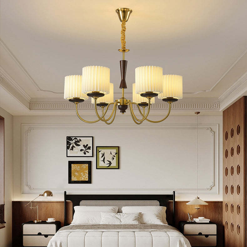 Wood traditional cylinder branch chandeliers