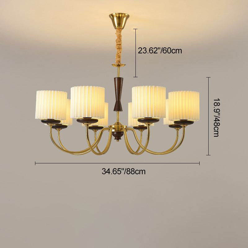 Traditional cylinder branch wood chandeliers