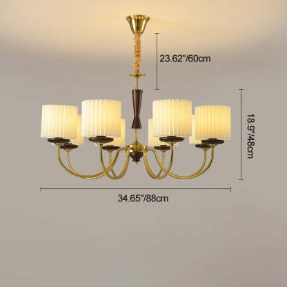 Traditional cylinder branch wood chandeliers