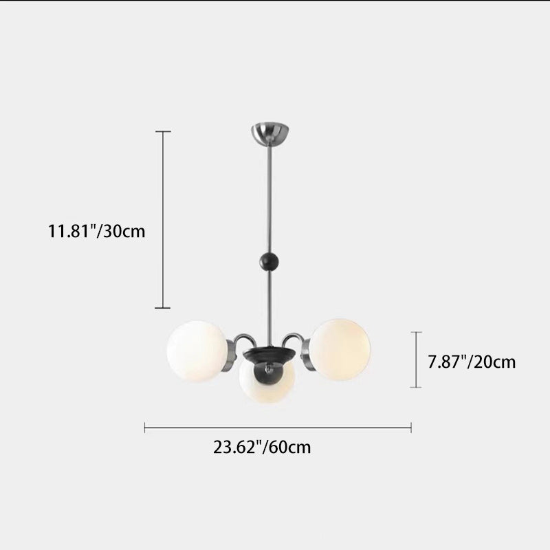 Nordic Metal Glass Round Chandelier — 4 / 220V-240V For UK/AU