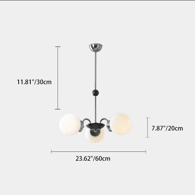 Nordic Metal Glass Round Chandelier — 4 / 220V-240V For UK/AU