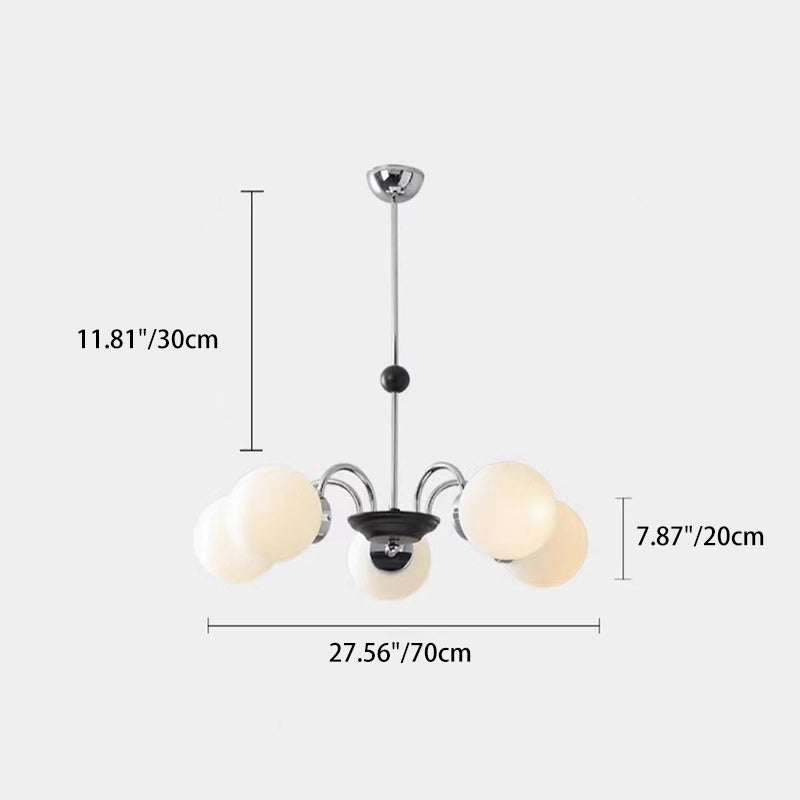 Nordic Metal Glass Round Chandelier — 5 / 220V-240V For UK/AU