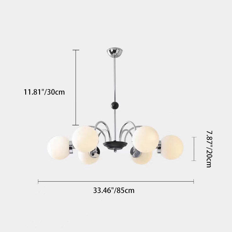 Nordic Metal Glass Round Chandelier — 6 / 110V-120V For US/CA